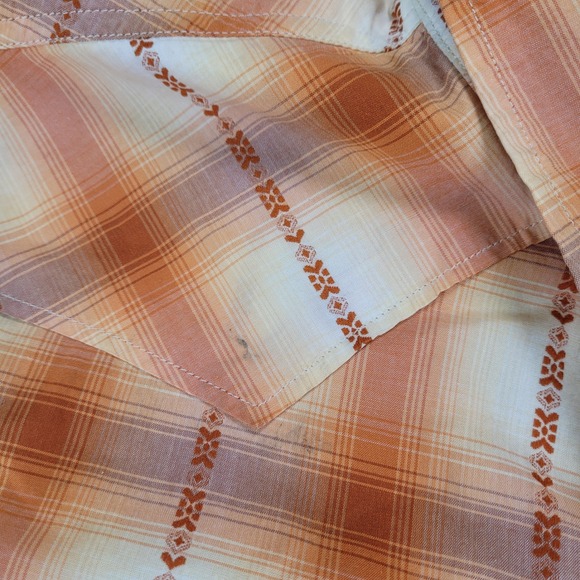 Mens Lucky Brand‎ 2XL Plaid Short Sleeve Western Aztec Snap Up Shirt - Picture 7 of 10